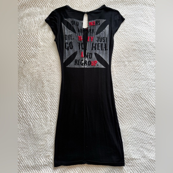 Black Graphic T-Shirt Dress - Picture 2 of 5